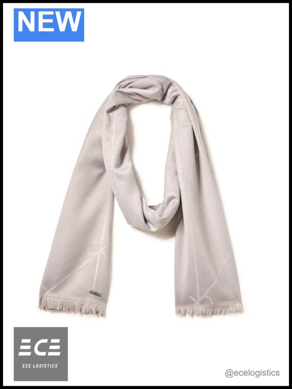 Metallic Diagonal Logo Scarf Wrap Lightweight Versatile Fashion Accessory
